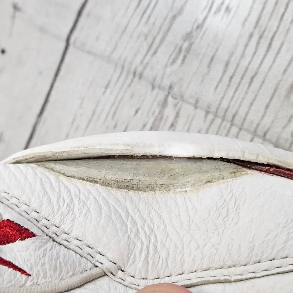 *FOR REPAIR*SOLE PEELING* Reebok Question Mid Men's White Red Leather US 11.5